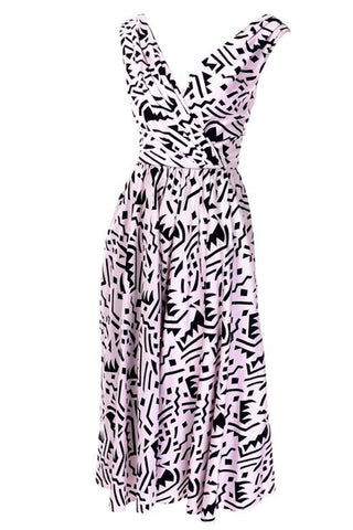 Lillie Rubin 1980's Memphis Inspired Graphic Print Dress