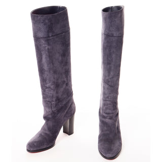2000s Christian Louboutin Purple Suede Boots Size 40.5