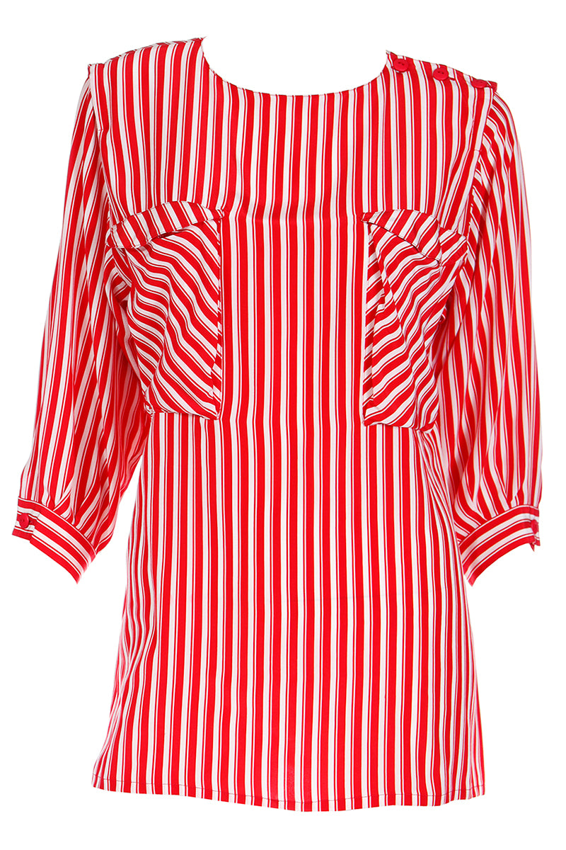 Louis Feraud Paris vintage '70 Women's Shirt Cotton Blouse Woman Shirt SZ.S  - 40
