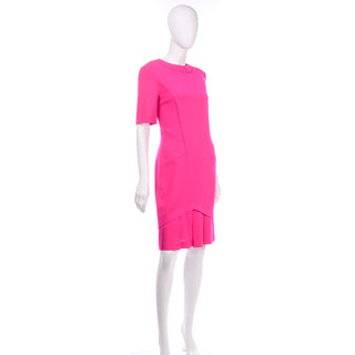 Vintage Hot Pink Louis Feraud Summer Wool Day Dress M