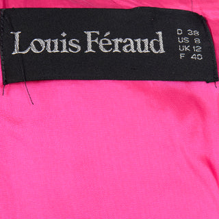 Vintage Hot Pink Louis Feraud Summer Wool Day Dress US 8