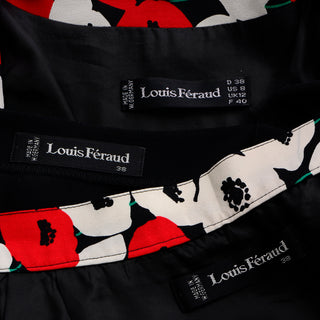 Louis Feraud Floral Silk Skirt Suit Size 8