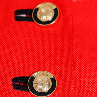 1980s Louis Feraud Red Short Sleeve Jacket Top