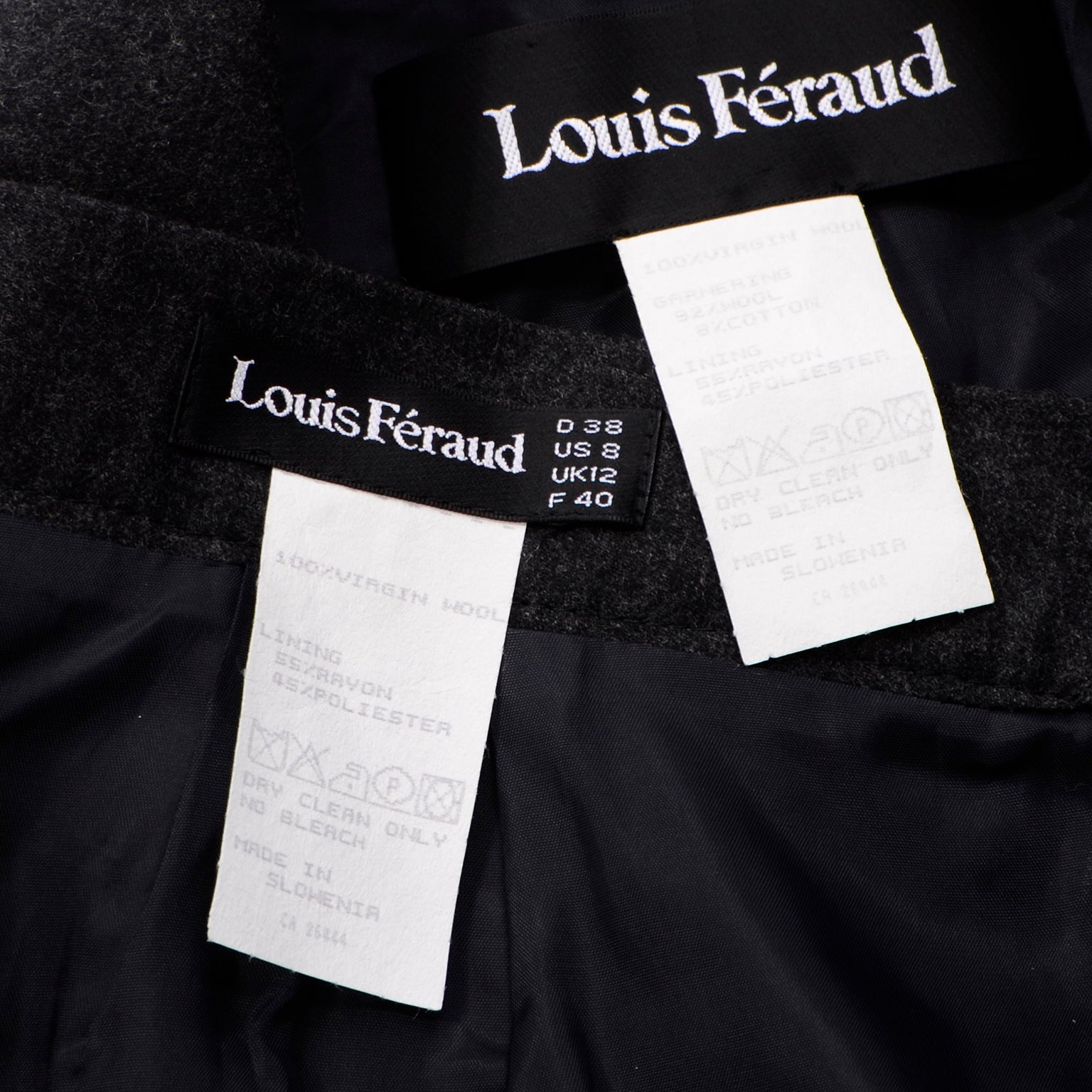 Louis Feraud Virgin Wool Skirt Suit S