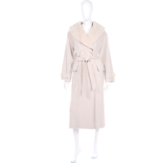Cream Cotton Trench Coat w/ Removable Lining