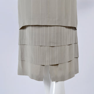 1980s Louis Feraud Vintage Dress in Pinstriped Silk