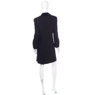 Louis Féraud Vintage Black Evening Blazer Coat With Sparkle Lapels Size 10