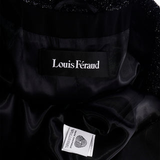 Louis Féraud Vintage Black Evening Blazer Coat With Sparkle Lapels Designer coat