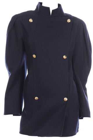 Vintage 1980s Louis Feraud Navy Blue Midnight Jacket