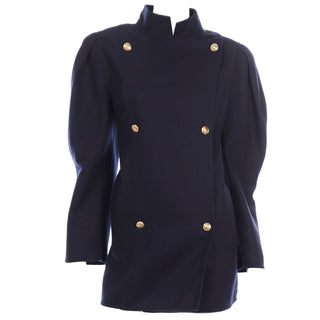 Vintage 1980s Louis Feraud Navy Blue Midnight Jacket 1980s coat