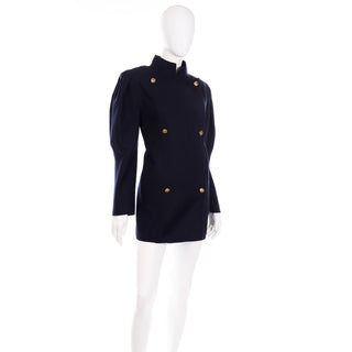 Vintage 1980s Louis Feraud Navy Blue Midnight Jacket or coat