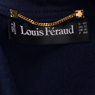 Vintage 1980s Louis Feraud Navy Blue Midnight Jacket Size 12