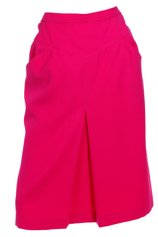 1980s Yves Saint Laurent Hot Pink Vintage Skirt
