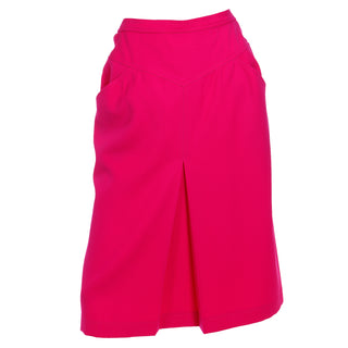 1980s Yves Saint Laurent Hot Pink Vintage Skirt size 42 French