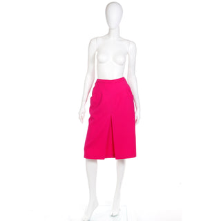 YSL 1980s Yves Saint Laurent Hot Pink Vintage Skirt