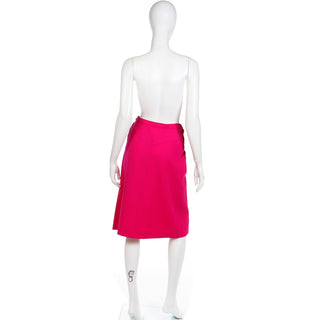 1980s Yves Saint Laurent Hot Pink Vintage Skirt w pockets