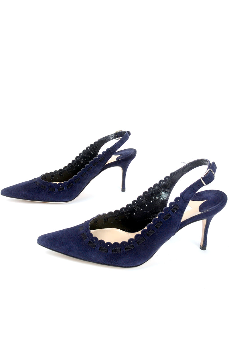 Buy Sky Blue Plain Glazed Transparent Heel Sliders by Schon Zapato