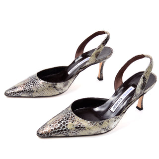 Manolo Blahnik Carolyne Slingback Shoes heels 36.5