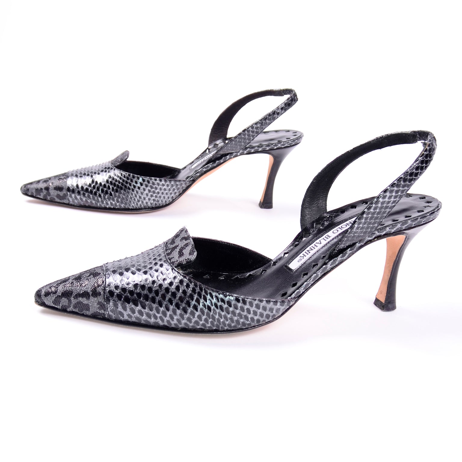 Snakeskin Ankle Strap Platform Holographic Shoes In Silver|FSJshoes