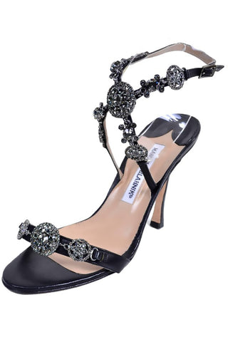 Manolo Blahnik Heeled Sandals with Crystal Embellishments