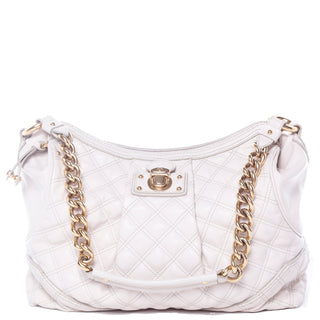 Marc Jacobs Bone Quilted Leather Bag with Gold Hardware