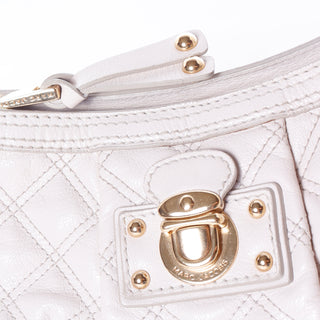 Marc Jacobs Bone Quilted Leather Bag w Gold Hardware