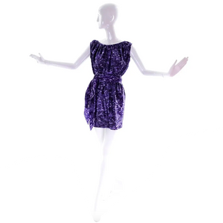 2000s Marc Jacobs Sleeveless Dress in purple metallic animal print