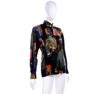 Vintage Escada silk novelty blouse