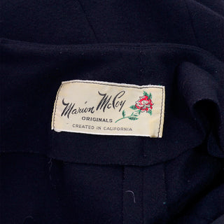 Late 1960's Marion McCoy Label on a black wool dress