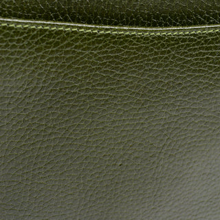 1990s Mark Cross Green Pebble Leather Top Handle Handbag or Shoulder Bag excellent condition
