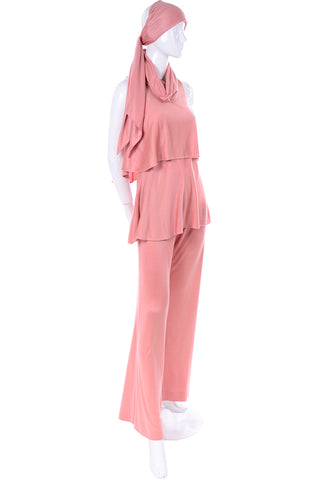 Adri Mary Adrienne Steckling Coen Vintage Pink Outfit W Pants Top & Scarf