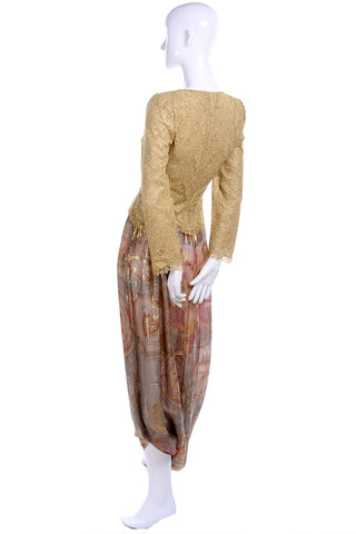 Vintage Mary McFadden Couture Gold Harem Pants & Top