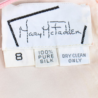 Vintage Mary McFadden Pink Blue Yellow Pastel Watercolor Maxi Bubble Skirt 100% silk