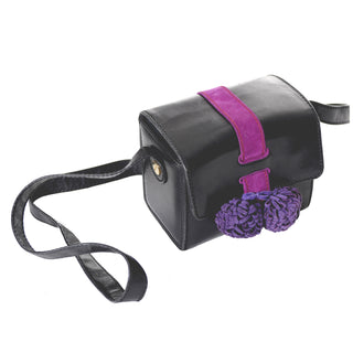 Maud Frizon Vintage Handbag Shoulder Bag Purple Black