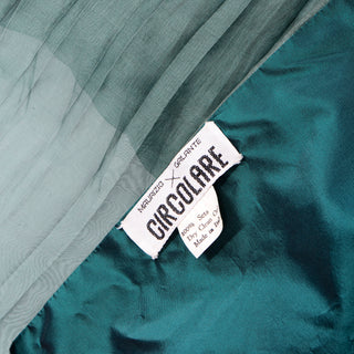 Circolare Italy Maurizio Galante Vintage Green Organza Cape Wrap Jacket