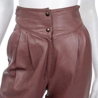 High Waisted Vintage Leather Pants
