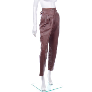 1980s Dark Pink Vintage Leather Pants