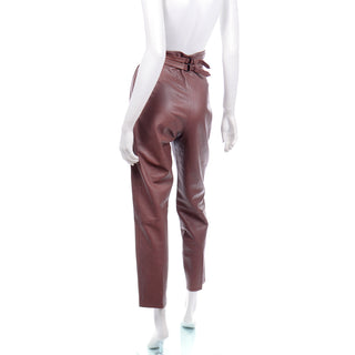 Vintage Leather pants with adjustable waist fit 