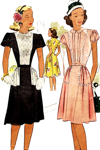 1940s Vintage McCall 6503 Dress Sewing Pattern