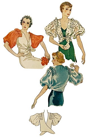 McCall 7751 1930s Vintage Bolero Evening Blouse Sewing Pattern
