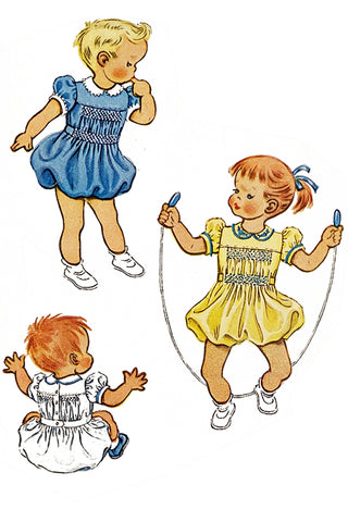 1953 Vintage McCalls 1790 Toddler Smocked Romper Sewing Pattern