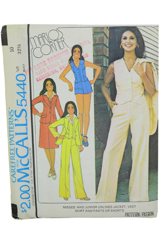 McCalls 5440 Pantsuit Skirt Vest & Shorts Pattern 1970s