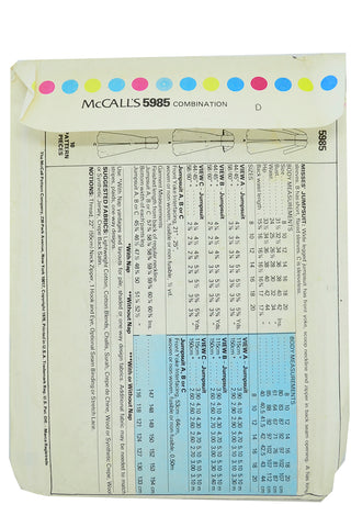 McCalls 5985 Marlo Thomas Palazzo Jumpsuit 1970s