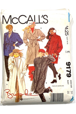 Mccalls 9179 Brooke Shields Trench Coat Sewing Pattern oversized