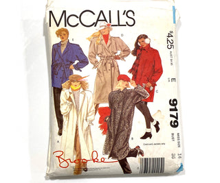 McCalls 9179 1984 Vintage Brooke Shields Oversized Coat Sewing Pattern