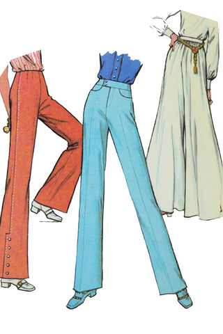 Uncut 1969 Vintage McCalls 9741 Palazzo Bell Bottom & Straight Leg Pants Pattern