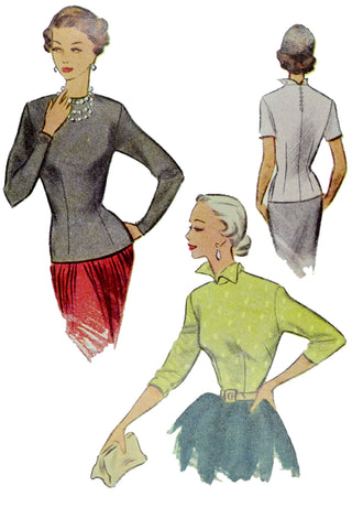 McCall 8236 Vintage 1950 Blouses Sewing Pattern