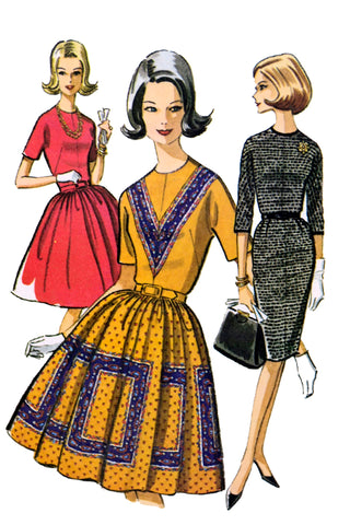 McCall's 7406 Vintage 1960s Dress Sewing Pattern