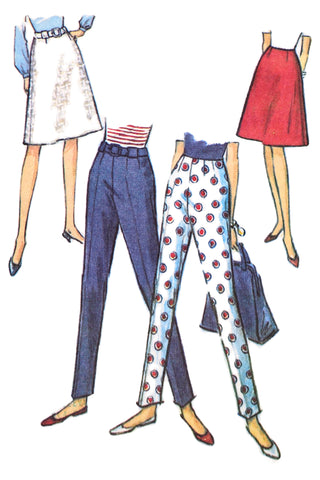 1965 Vintage McCalls 7700 slim Pants and Skirt Sewing Pattern