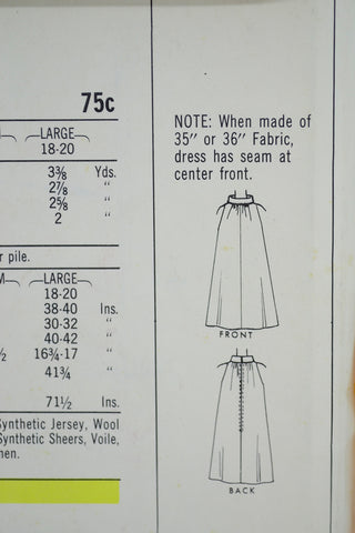 McCalls 8826 Muu Muu 1960s sewing Pattern